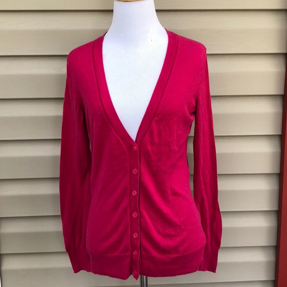 womens hot pink cardigan sweater